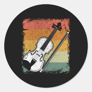 Pegatina Redonda Vintage Violin Player Music Violinist Gift Idea