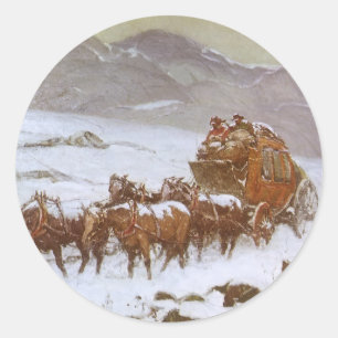 Pegatina Redonda Vintage West, Por qué el correo llegó tarde de Ber