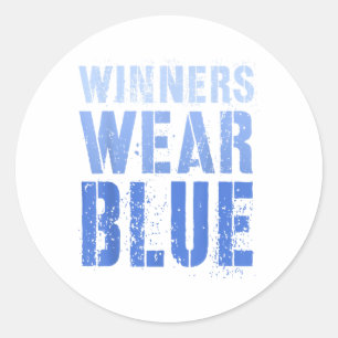 Pegatina Redonda Vintage Wins Wear Blue Go Team War Game Competi