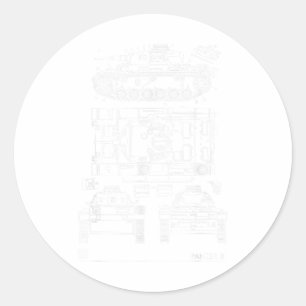 Pegatina Redonda Vintage World War 2 tanque alemán Panzer 3 Ww2