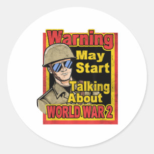 Pegatina Redonda Vintage Ww2 Memorabilia Wwii Shirt History Buff Co