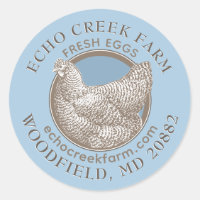 VINTAJE HEN GRANJA HUEVO FRESCO Azul & Marrón