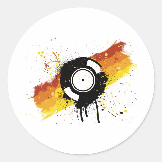 Pegatina Redonda Vinyl Graffiti (Anverso)