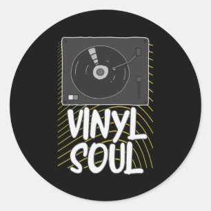 Pegatina Redonda Vinyl Soul Record DJ convertible