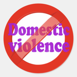 Pegatina Redonda Violencia Doméstica: Rompe El Silencio