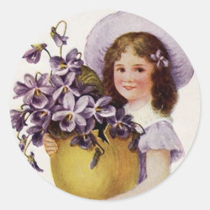 Pegatina Redonda Violet Chica