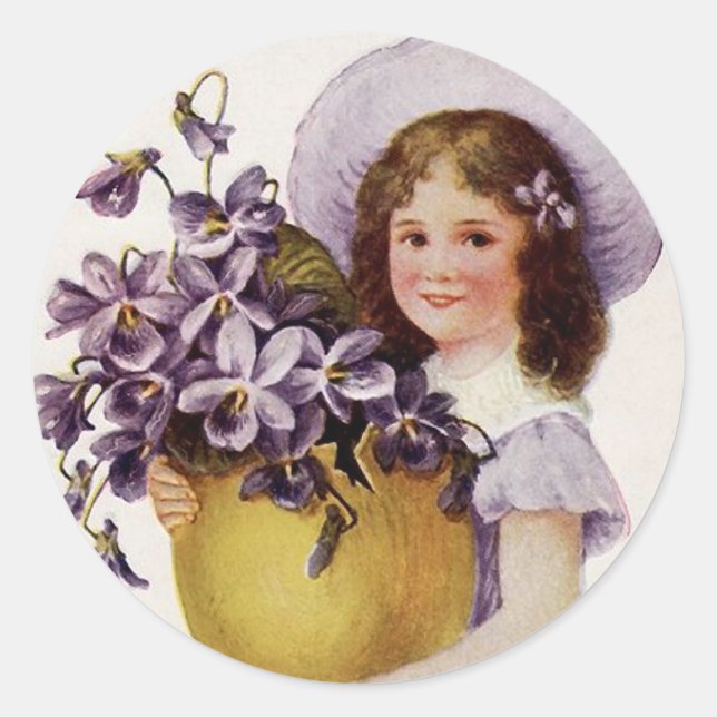 Pegatina Redonda Violet Chica (Anverso)