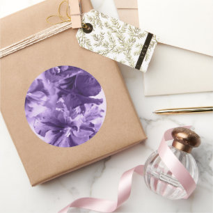 Pegatina Redonda Violetas monocromas