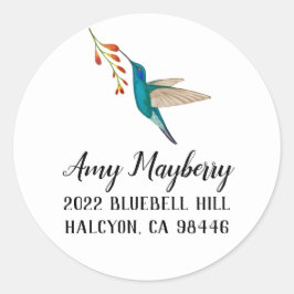 Pegatina Redonda Violetear Hummingbird dirección de retorno Clase