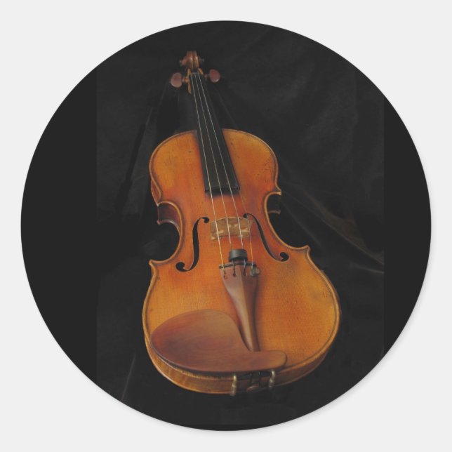 Pegatina Redonda Violin (Anverso)