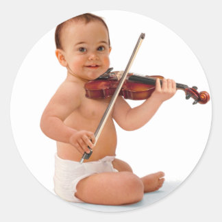 Pegatina Redonda Violin Baby