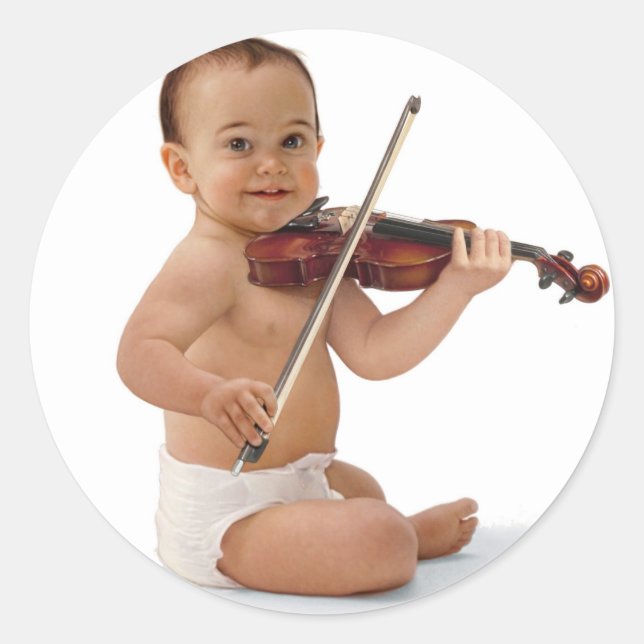 Pegatina Redonda Violin Baby (Anverso)