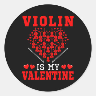 Pegatina Redonda Violín es mi equipo de instrumentos del Día de San