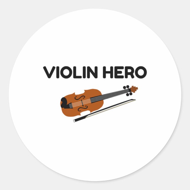 Pegatina Redonda Violin Hero (Anverso)