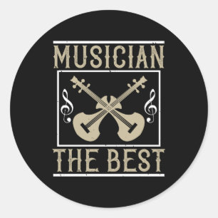 Pegatina Redonda Violin - Músico El Mejor