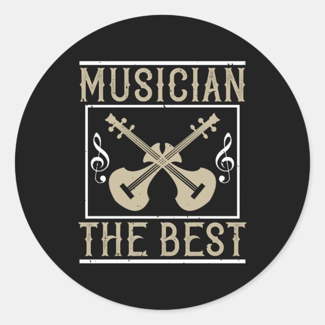 Pegatina Redonda Violin - Músico El Mejor (Anverso)