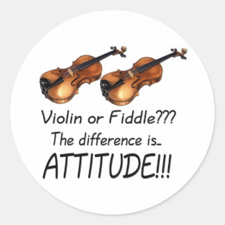 Pegatina Redonda ¿Violín o Fiddle?