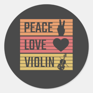 Pegatina Redonda Violin Violinist Fiddle