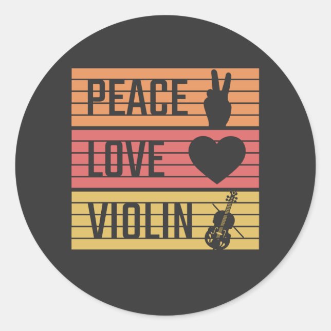 Pegatina Redonda Violin Violinist Fiddle (Anverso)
