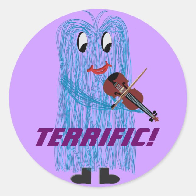 Pegatina Redonda Violin y Viola - Consigue una sensación cálida y d (Anverso)