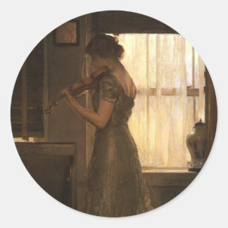 Pegatina Redonda Violinista
