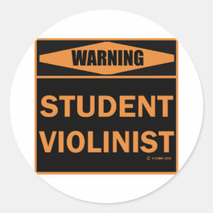 Pegatina Redonda Violinista estudiantil