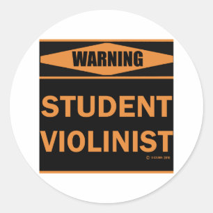 Pegatina Redonda Violinista estudiantil