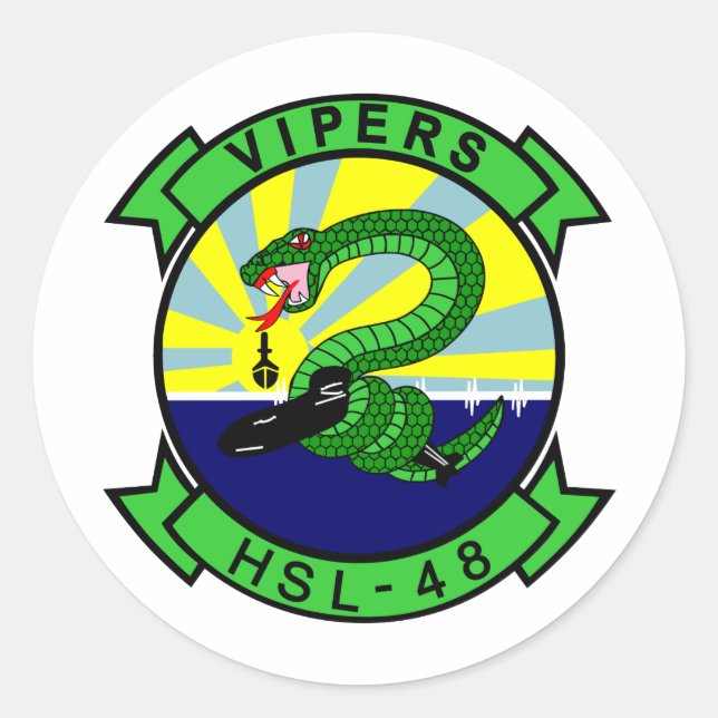 Pegatina Redonda Vipers HSL-48 (Anverso)