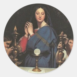 Pegatina Redonda Virgen Católica María de la Religiosa Anfitriona