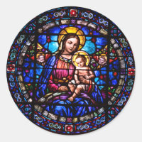 Virgen de Vidrio Manchado María Niño Jesús Religio
