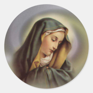 Pegatina Redonda Virgen María 2