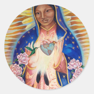 Pegatina Redonda Virgen María - nuestra señora Of Guadalupe
