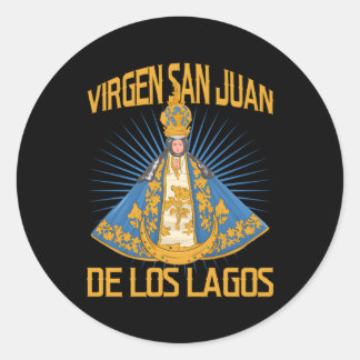 Pegatina Redonda Virgen San Juan De Los Lagos Jalisco Mã Xico