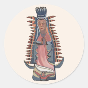 Pegatina Redonda Virgen Virgen María Nuestra Señora de Guadalupe pi