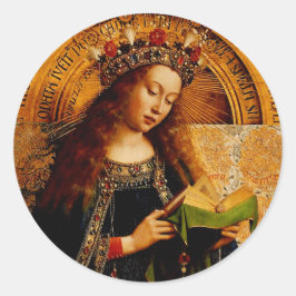 Pegatina Redonda Virgin Mary por Jan van Eyck