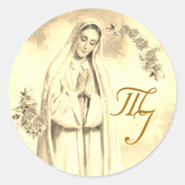 Pegatina Redonda Virgin Mary Wedding Favor Tags