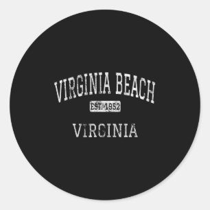 Pegatina Redonda Virginia Beach Virginia Va Vintage