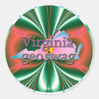 Pegatina Redonda Virginia Geocaching Suministros Pegatinas Geoswag