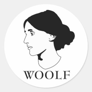 Pegatina Redonda Virginia Woolf