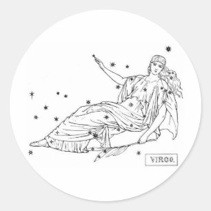 Pegatina Redonda Virgo