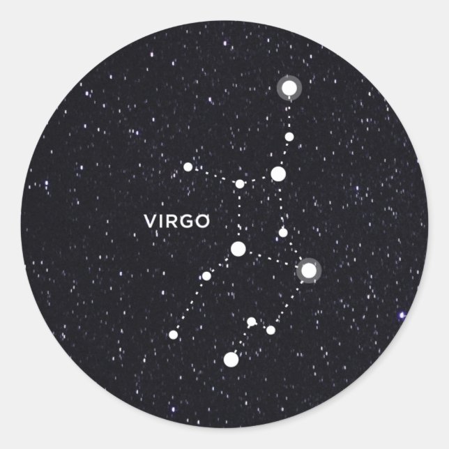 Pegatina Redonda Virgo (Anverso)
