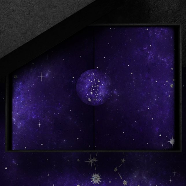 Pegatina Redonda Virgo púrpura zodiaco | Horoscopio Astrológico Cós (Subido por el creador)