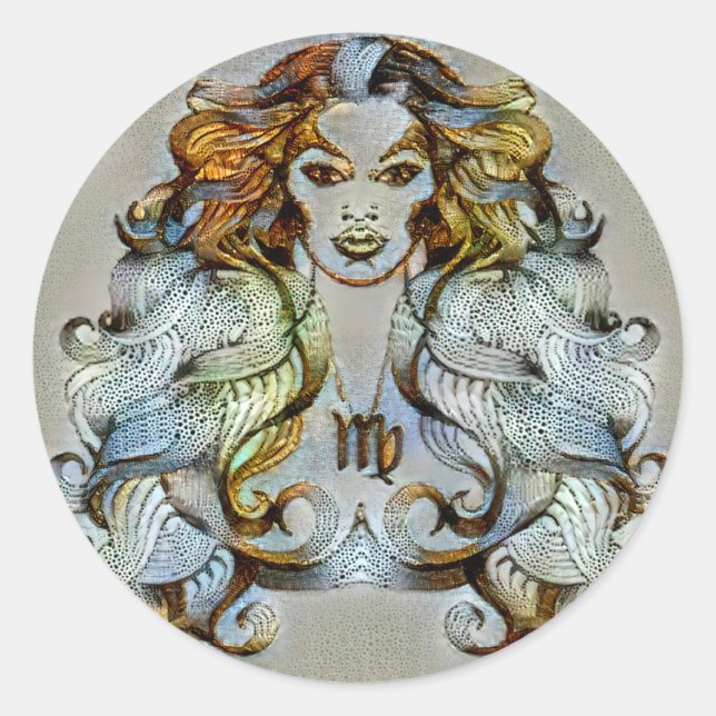 Pegatina Redonda Virgo Venecia (Anverso)