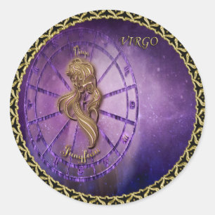 Pegatina Redonda virgo Zodiac Diseño astrológico Horoscopio