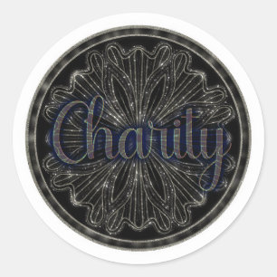 Pegatina Redonda Virtue Charity Mandala