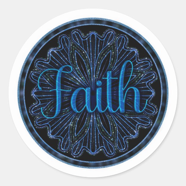 Pegatina Redonda Virtue Faith Mandala (Anverso)