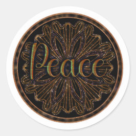Pegatina Redonda Virtue Peace Mandala