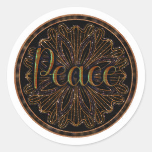 Pegatina Redonda Virtue Peace Mandala