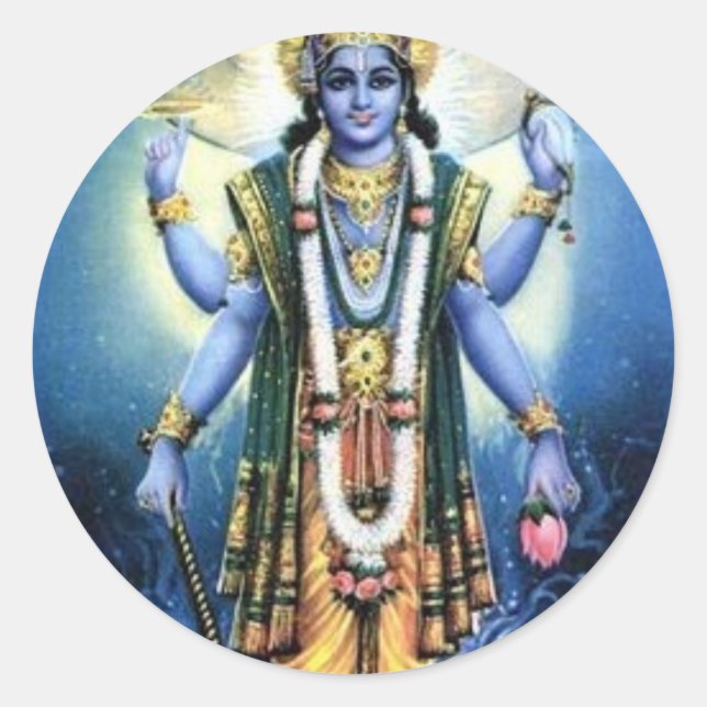 Pegatina Redonda Vishnu (Anverso)