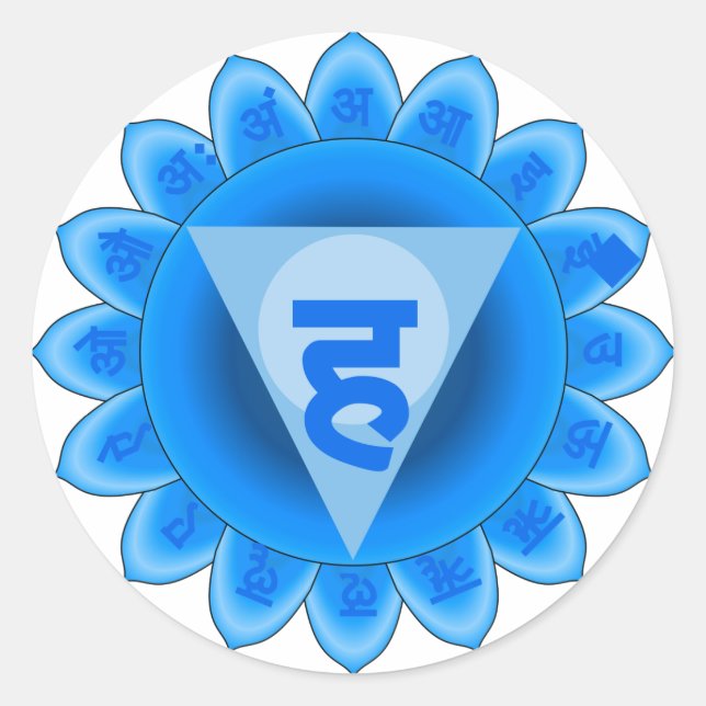 Pegatina Redonda Vishuddha La Garganta Chakra (Anverso)